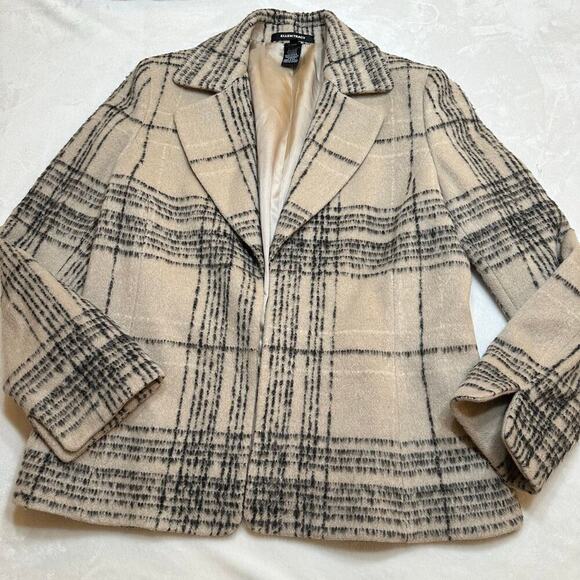 Ellen Tracy Wool Blend Plaid Coat sz 12 - Picture 10 of 14